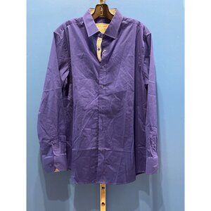 Alex Vando Mens Cotton Stretch Long Sleeve Shirt Royal Blue